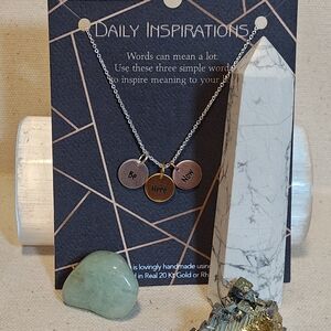 "Be Here Now" Silver & Gold Charm Necklace